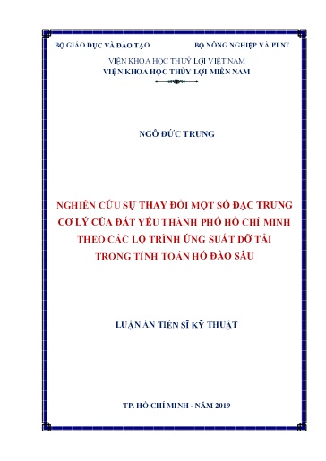 Luận án Nghiên cứu sự thay đổi một số đặc trưng cơ lý của đất yếu Thành phố Hồ Chí Minh theo các lộ trình ứng suất dỡ tải trong tính toán hố đào sâu