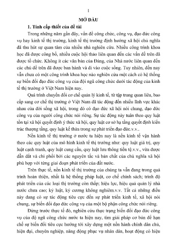 Luận án Sự biến đổi đạo đức công vụ của đội ngũ công chức dưới tác động của kinh tế thị trường ở Việt Nam hiện nay