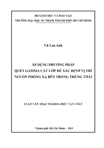 Luận văn Áp dụng phương pháp quét gamma cắt lớp để xác định vị trí nguồn phóng xạ bên trong thùng thải