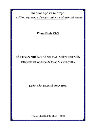 Luận văn Bài toán nhúng đẳng cấu miền nguyên không giao hoán vào vành chia