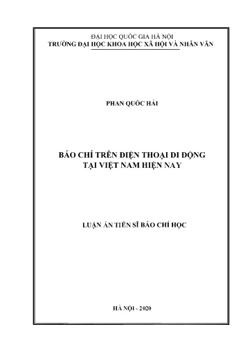 Luận văn Báo chí trên điện thoại di động tại Việt Nam hiện nay