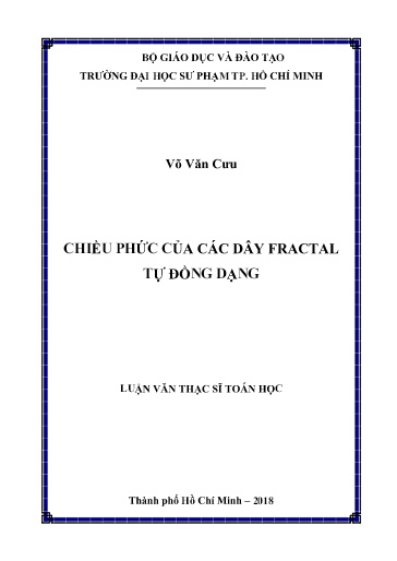 Luận văn Chiều phức của các dây Fractal tự đồng dạng