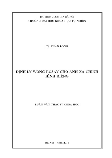 Luận văn Định lý wong-rosay cho ánh xạ chỉnh hình riêng