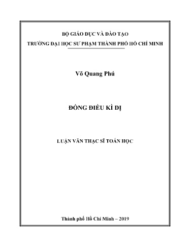 Luận văn Đồng điều kì dị