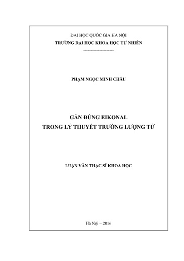 Luận văn Gần đúng Eikonal trong lý thuyết trường lượng tử