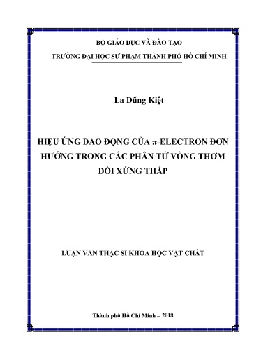 Luận văn Hiệu ứng dao động của π-electron đơn hướng trong các phân tử vòng thơm đối xứng thấp