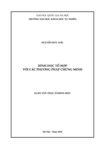 Luận văn Hình học tổ hợp với các phương pháp chứng minh