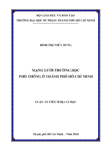 Luận văn Mạng lưới trường học phổ thông ở Thành phố Hồ Chí Minh