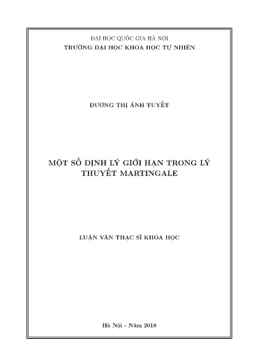 Luận văn Một số định lý giới hạn trong lý thuyết Martingale