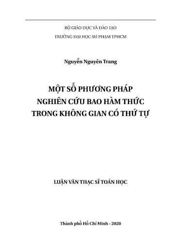 Luận văn Một số phương pháp nghiên cứu bao hàm thức trong không gian có thứ tự