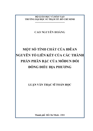 Luận văn Một số tính chất của iđêan nguyên tố liên kết của các thành phần phân bậc của môđun đối đồng điều địa phương