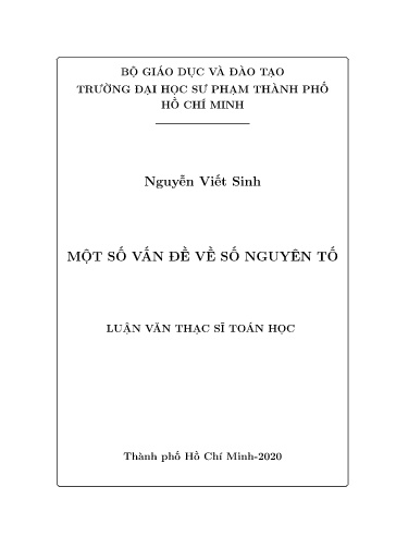 Luận văn Một số vấn đề về số nguyên tố