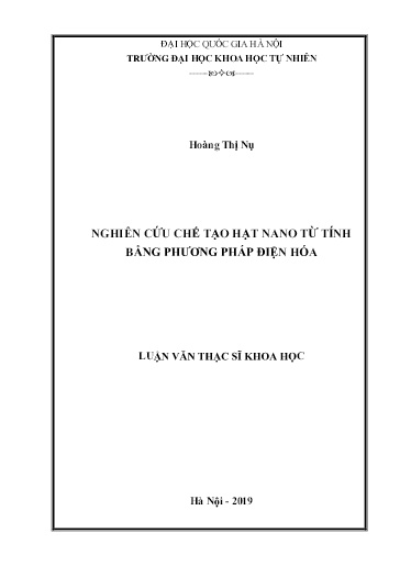 Luận văn Nghiên cứu chế tạo hạt nano từ tính bằng phương pháp điện hóa