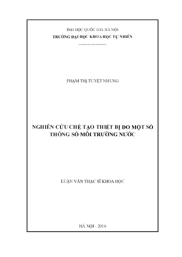 Luận văn Nghiên cứu chế tạo thiết bị đo một số thông số môi trường nước