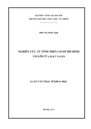 Luận văn Nghiên cứu từ tính trên cơ sở mô hình vỏ - lõi của hạt nano