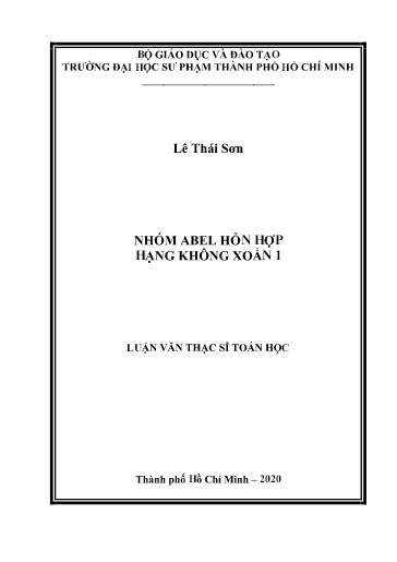 Luận văn Nhóm Abel hỗn hợp hạng không xoắn 1