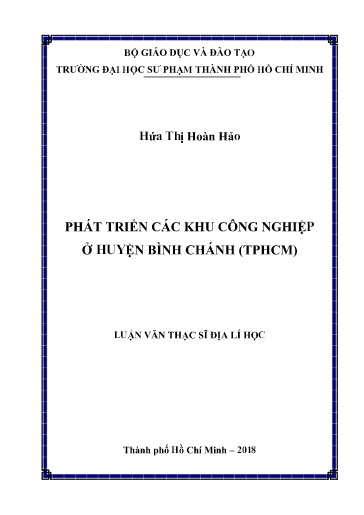 Luận văn Phát triển các khu công nghiệp ở huyện Bình Chánh (TP.HCM)