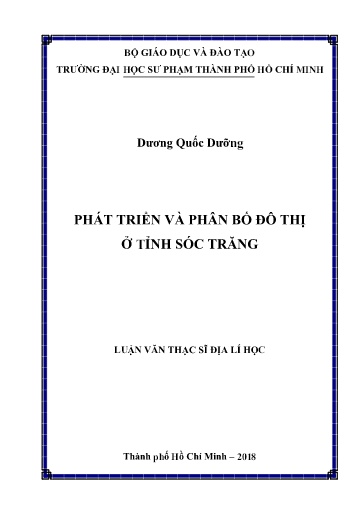 Luận văn Phát triển và phân bố đô thị ở tỉnh Sóc Trăng