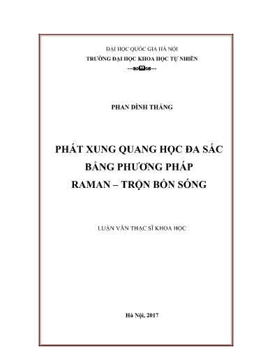 Luận văn Phát xung quang học đa sắc bằng phương pháp raman - trộn bốn sóng
