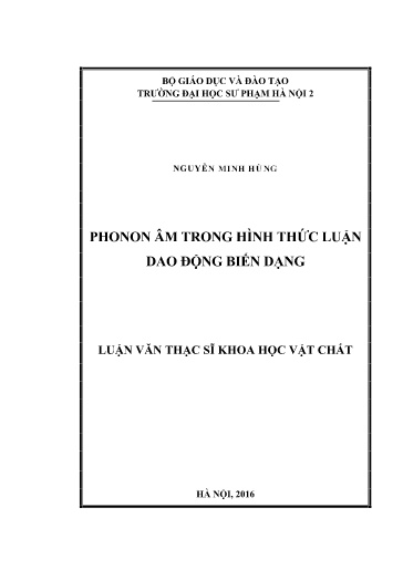 Luận văn Phonon âm trong hình thức luận dao động biến dạng