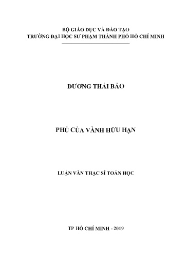 Luận văn Phủ của vành hữu hạn