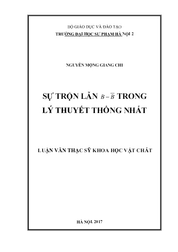 Luận văn Sự trộn lẫn trong lý thuyết B - B thống nhất
