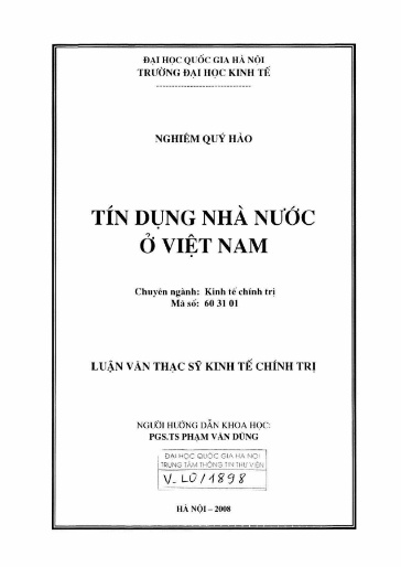 Luận văn Tín dụng Nhà nước ở Việt Nam