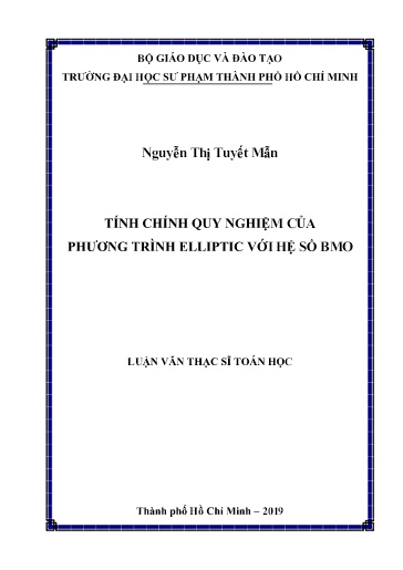 Luận văn Tính chính quy nghiệm của phương trình elliptic với hệ số BMO