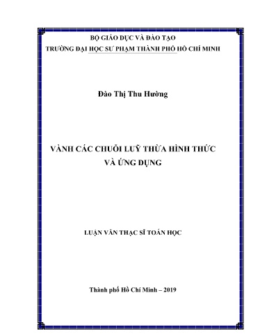 Luận văn Vành các chuỗi luỹ thừa hình thức và ứng dụng