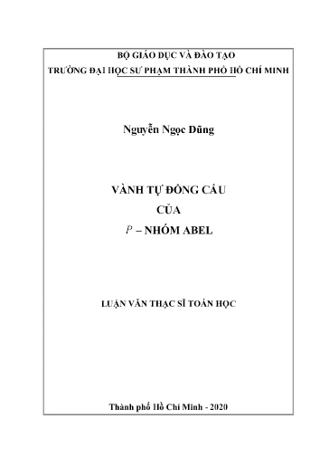 Luận văn Vành tự đồng cấu của P - Nhóm Abel