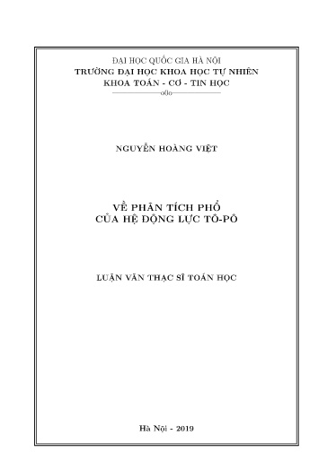 Luận văn Về phân tích phổ của hệ động lực Tô-pô