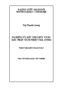 Tóm tắt Luận án Nghiên cứu kết nối chức năng máy phân tích nhiệt TMA 400EM