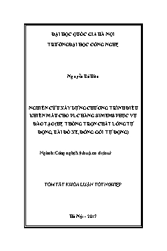 Tóm tắt Luận án Nghiên cứu xây dựng chương trình điều khiển mẫu cho PLC hãng Simems phục vụ đào tạo (hệ thống trộn chất lỏng tự động, bãi đỗ xe, đóng gói tự động)